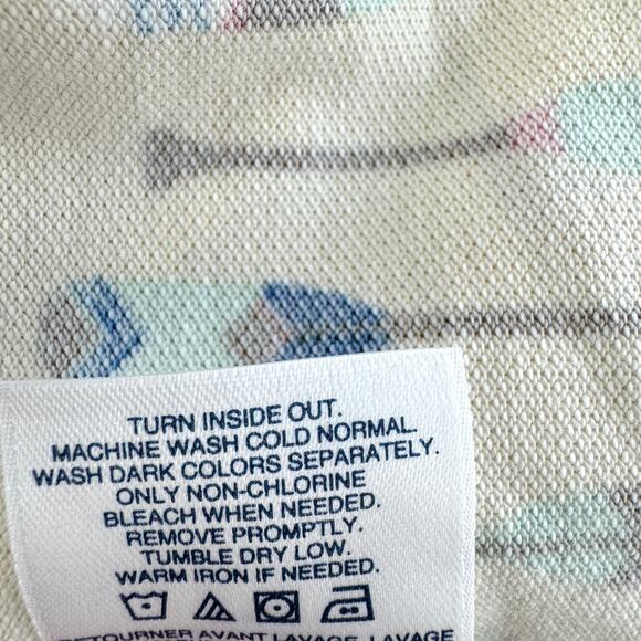 Lands' End Mens Polo Shirt Size L Oars Paddle Summer Cotton Stretch Yellow - Picture 6 of 7